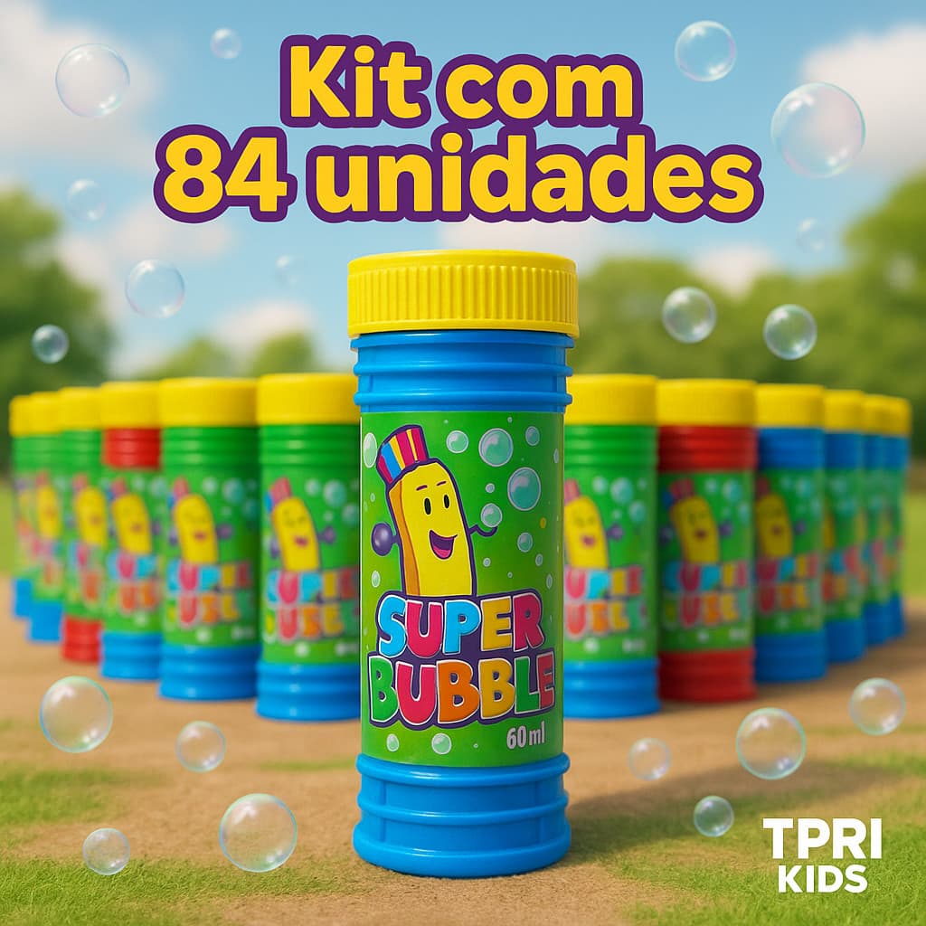 Kit 84 Bolha de Sabão Brinquedo Infantil Lembrancinha Festa Aniversário Brinde Escolar Junina Top