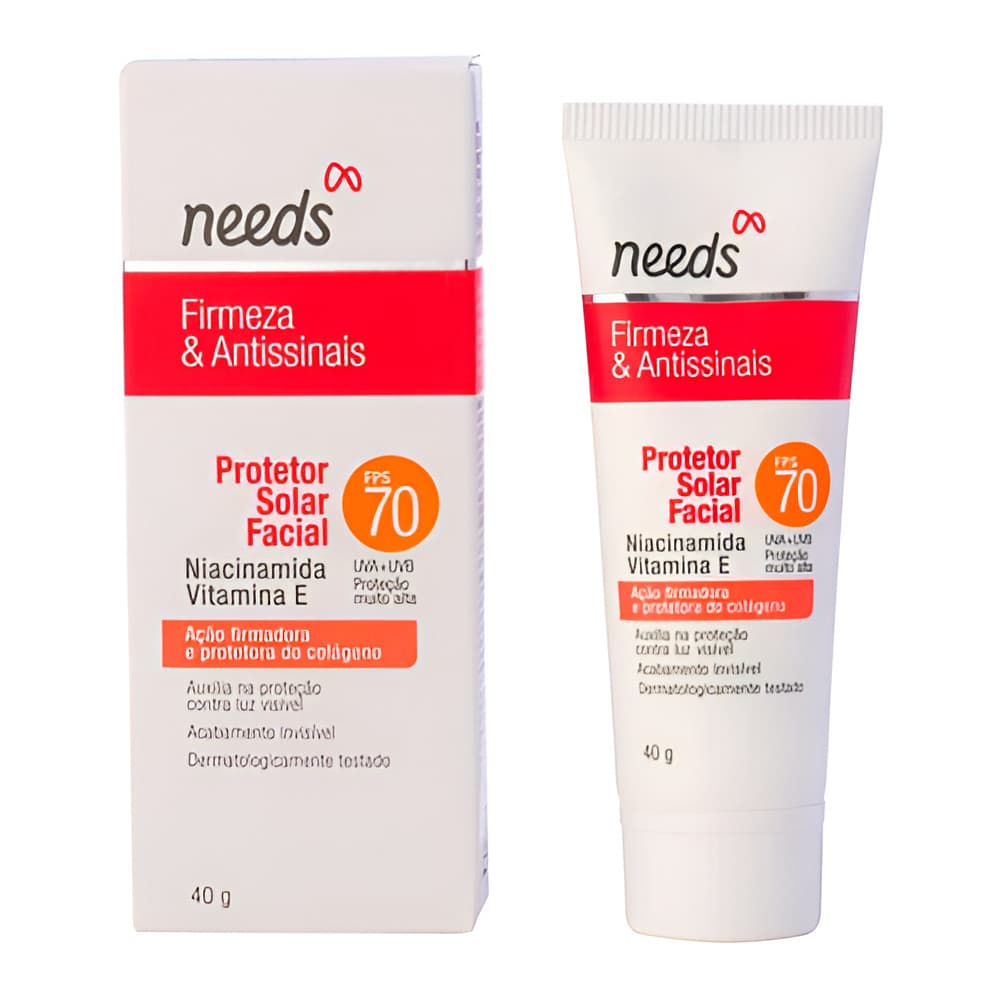 Needs Protetor Solar Facial Firmeza E Antissinais Fps70 40g