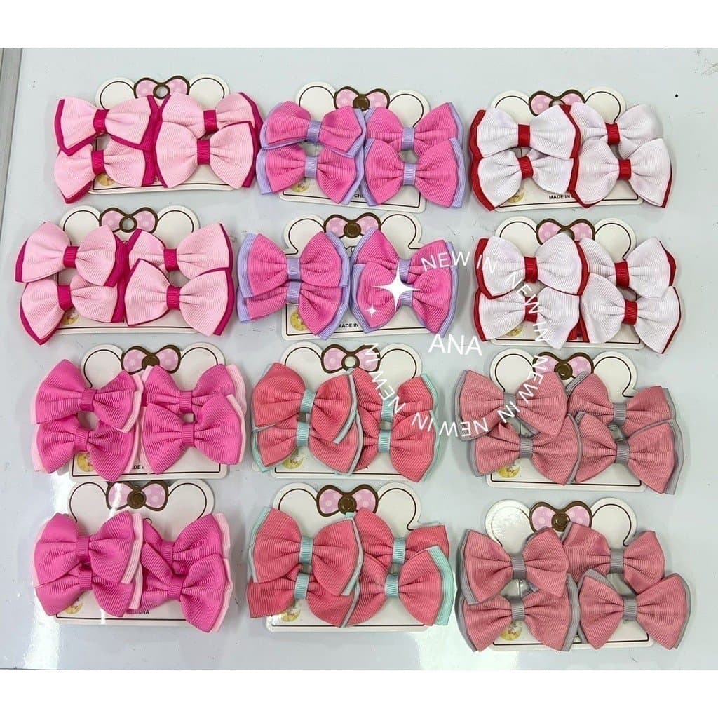 ANA 1108 Conjunto com 48 unidades Laço para Cabelo Infantil bico pato 5.5 cm