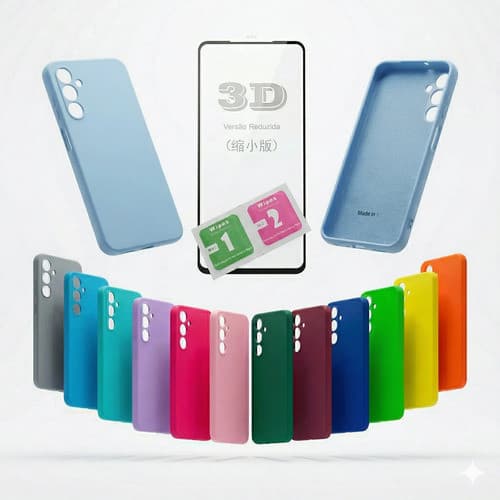 Kit Película 3d + Capa Silicone P/ Galaxy A54 Sm-a546