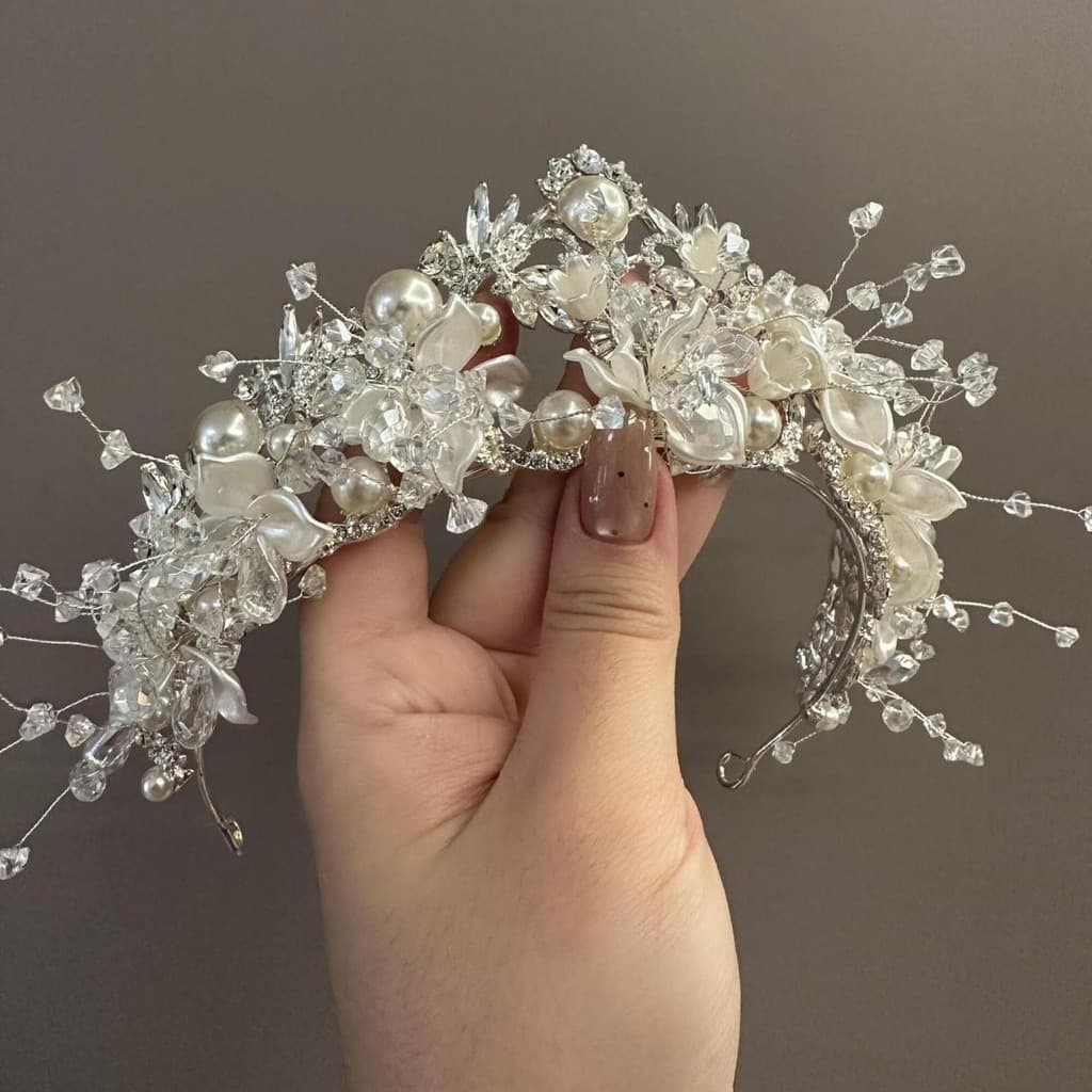 Coroa de Noiva com Pérolas, Acessório Principal para Vestido de Casamento, Presente de Aniversário, Coroa de Princesa pa