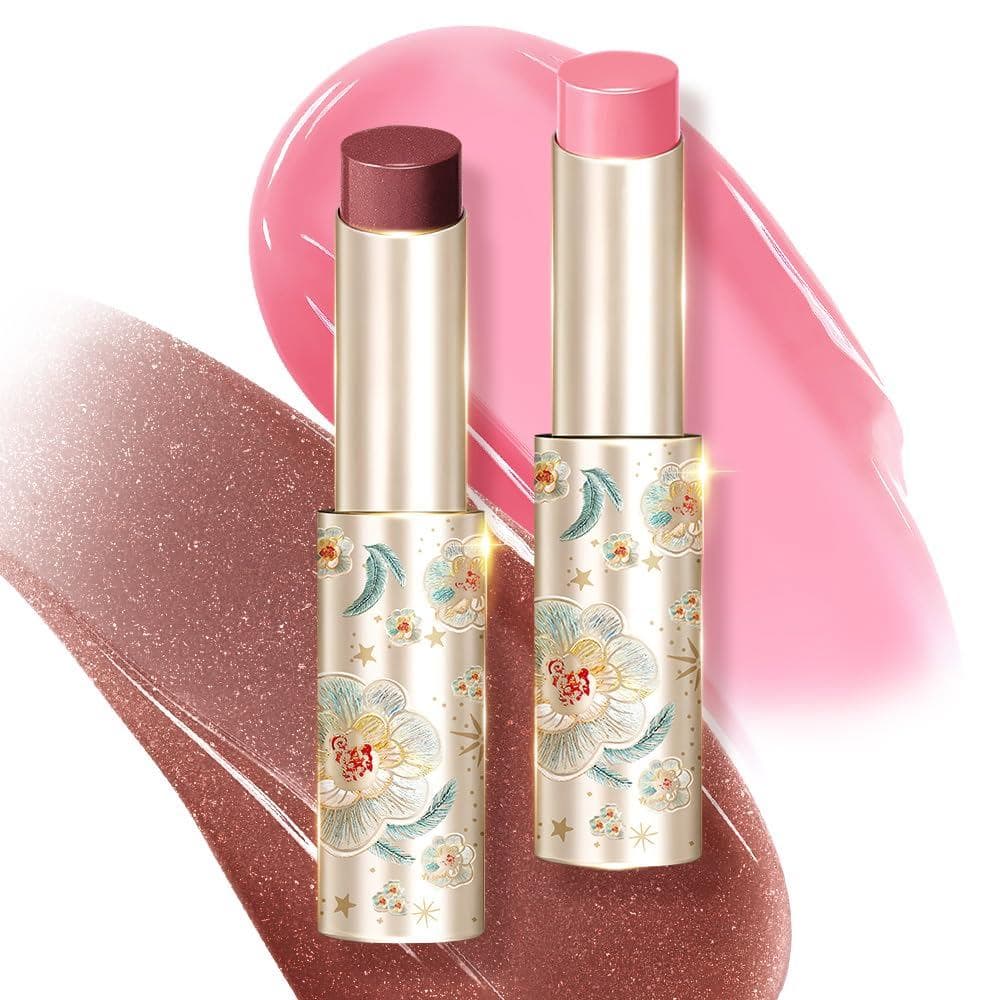 CATKIN Glossy Lip Balm Ultra Hidratante, Brilho Labial, Bálsamo Gelatinoso com Cor, Efeito Preenchedor, Bálsamo Derretív