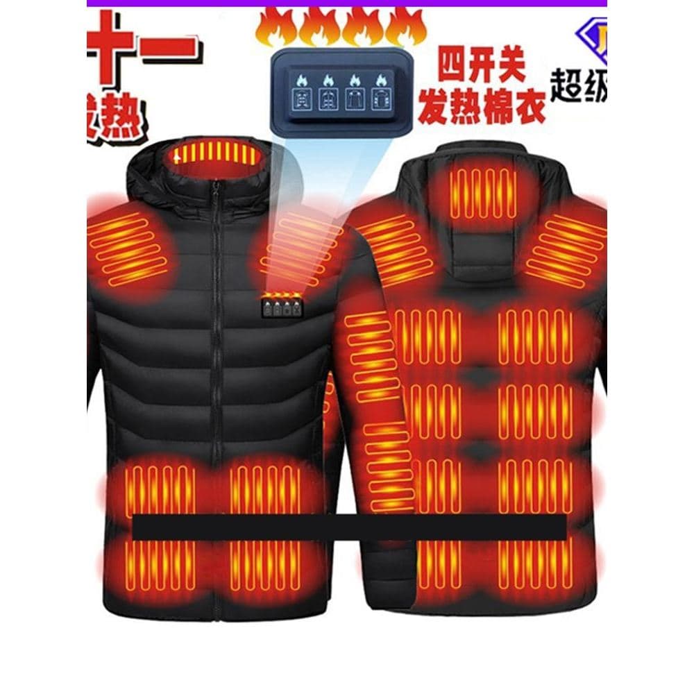2023 inverno roupas de aquecimento masculino carregamento USB aquecimento algodão acolchoado jaqueta 201 zona inteligent