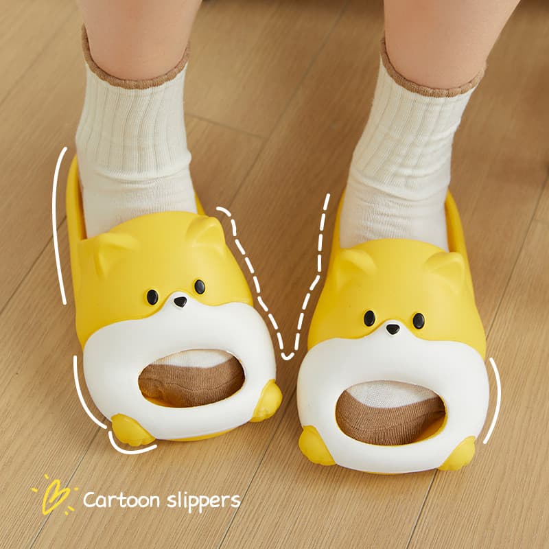 Corgi filhote de cachorro chinelos homens mulheres casais sola macia verão 2025 novo estilo bonito interior ao ar livre