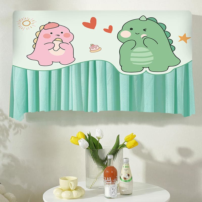 Capa protetora contra poeira para ar condicionado de parede, capa decorativa para ar condicionado doméstico, cortina cor
