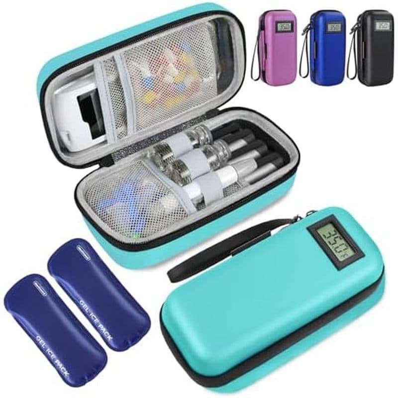 Estojo De Viagem Para Refrigerador De Insulina , Portátil Medicamentos Com Display De Temperatura , Diabetes 2 Bolsas De