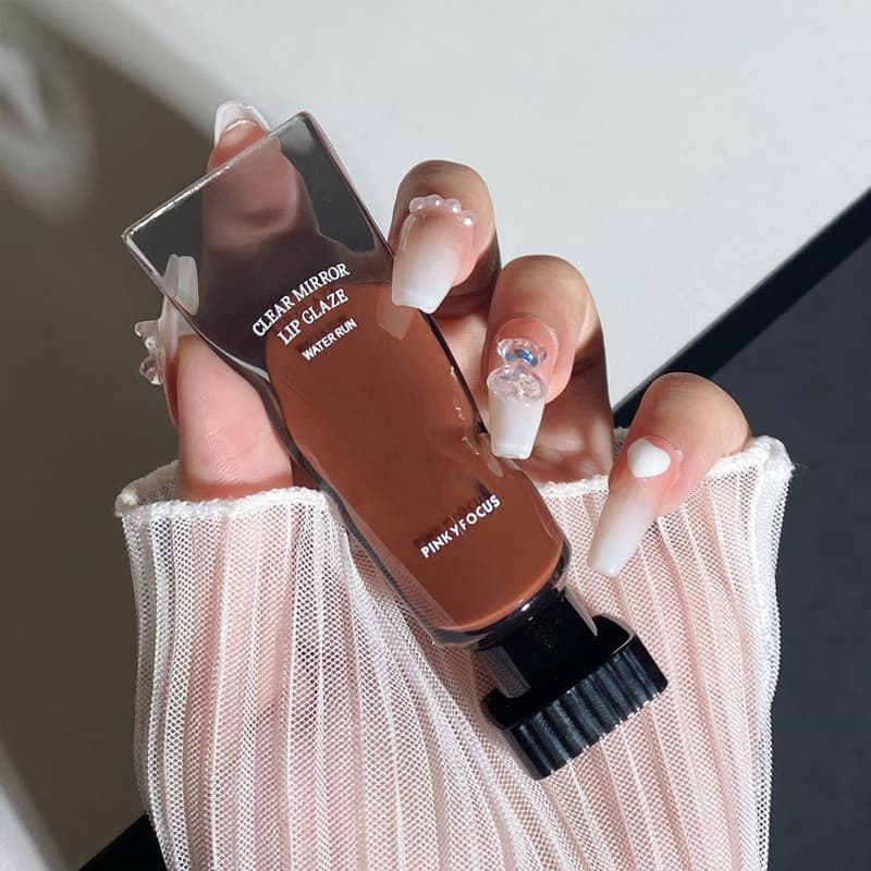 PinkyFocus PinkyFocus Espelho Gloss Lip Glaze Espelho Brilho de Água de Longa Duração Não É Fácil de Desbotar Filme Form