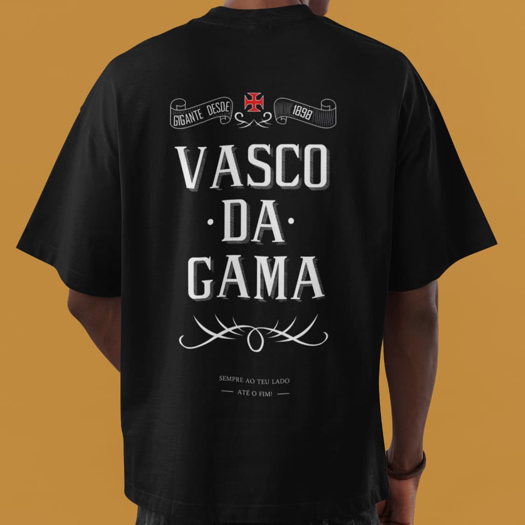 Camiseta Time Vasco da Gama Torcedor Sempre Ao Teu Lado Gigante Desde 1898 Cores 100% Algodão