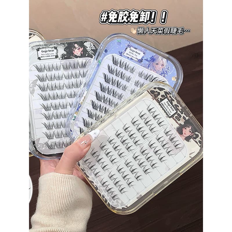 | 【cílios com cola e pinça】 | cílios tufinho fox eyes cílios tufinho gatinho ☉Cílios postiços autoadesivos sem cola femi