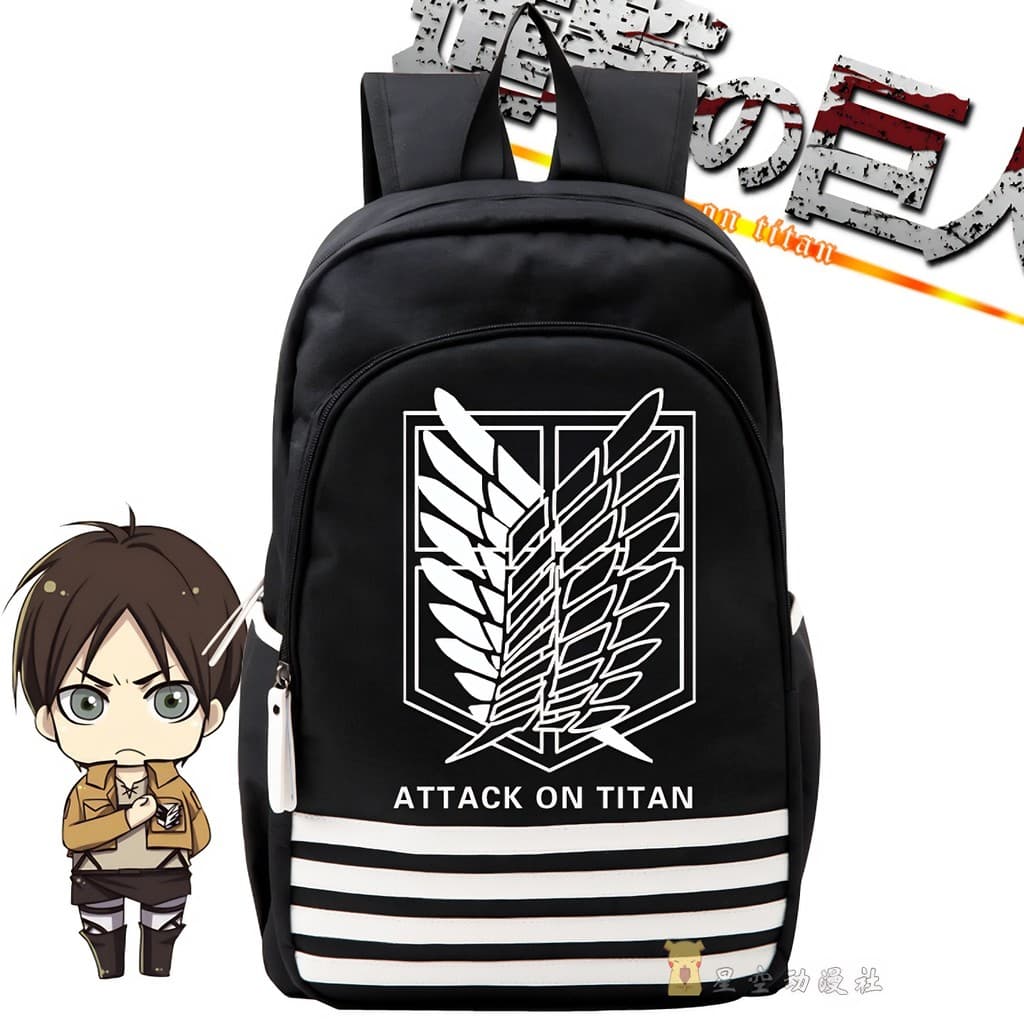 Mochila Attack on Titan Capitão Allen Levi Mercadoria Bolsa Escolar Anime Homens Mulheres Mochila Bidimensional