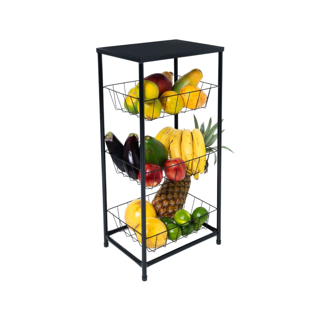 Fruteira Armário  Em Metal Com 3 Divisórias Suporte Para Microondas Galão De Água Forno