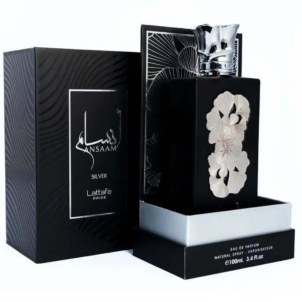 Perfume ANSAAM SILVER (Masculino) da Lattafa Perfumes 3.4 (100ml)