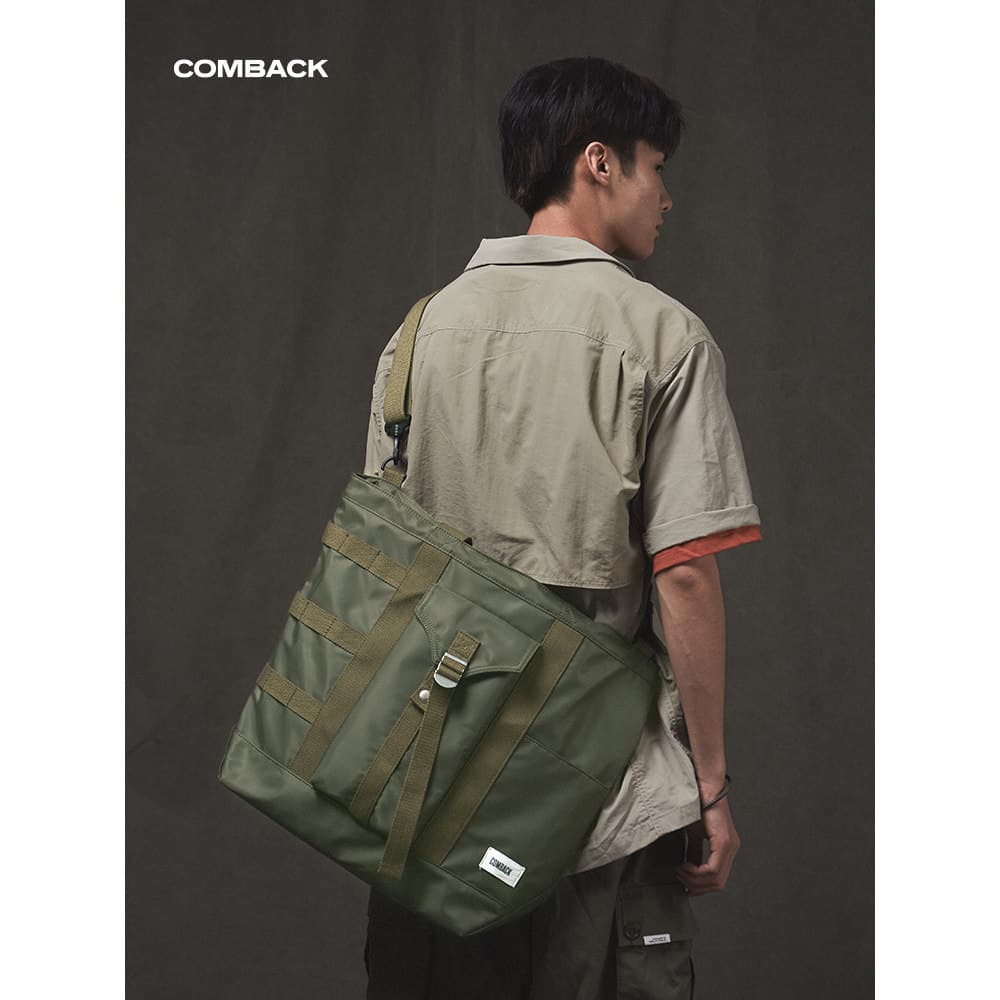 COMBACK Pasta Casual Masculina Mochila de Ombro de Grande Capacidade Tote Trendy Street Shooting Bolsa Masculina Bolsa p