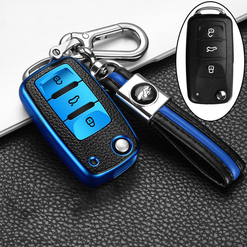 Capa de chave de carro em TPU, adequada para Volkswagen VW Golf Bora Jetta Polo Passat B8 Skoda Octavia A5 A7 Fabia Asse