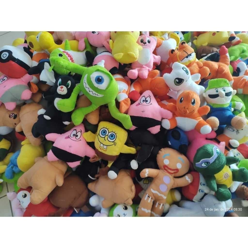 kit 10 Bichinhos Brinquedos Pelúcias Desenhos Sortidos Diversos ENVIO IMEDIATO/PRONTA ENTREGA