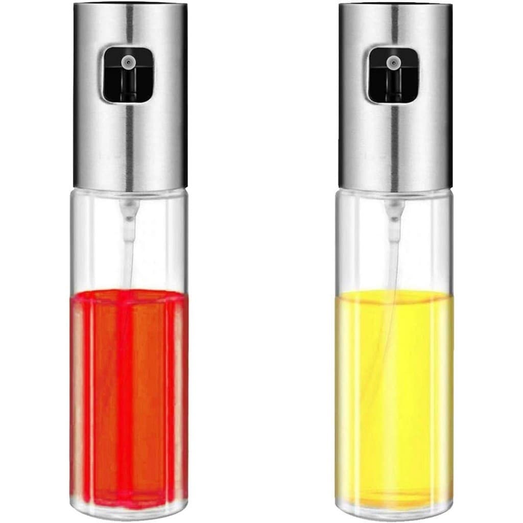 Garrafa Spray de Óleo Pulverizador 100ml Vidro Inox Borrifador Azeite Vinagre Cozinha Salada Controle Saudável e Prático