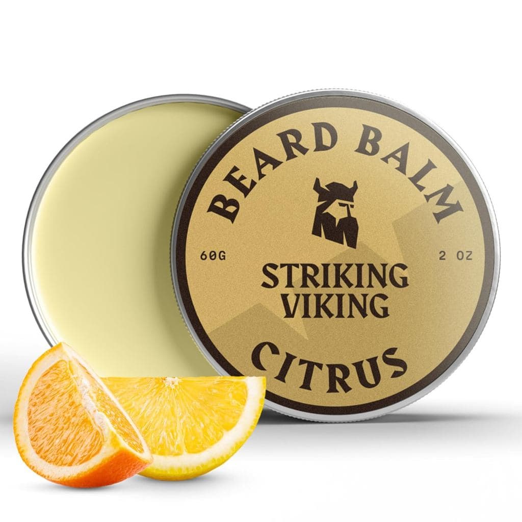 Bálsamo para Barba Viking para Homens - 2 Fl Oz, Pacote com 1, Cítrico - Amaciador de Barba para Viagem - Estilização Fl