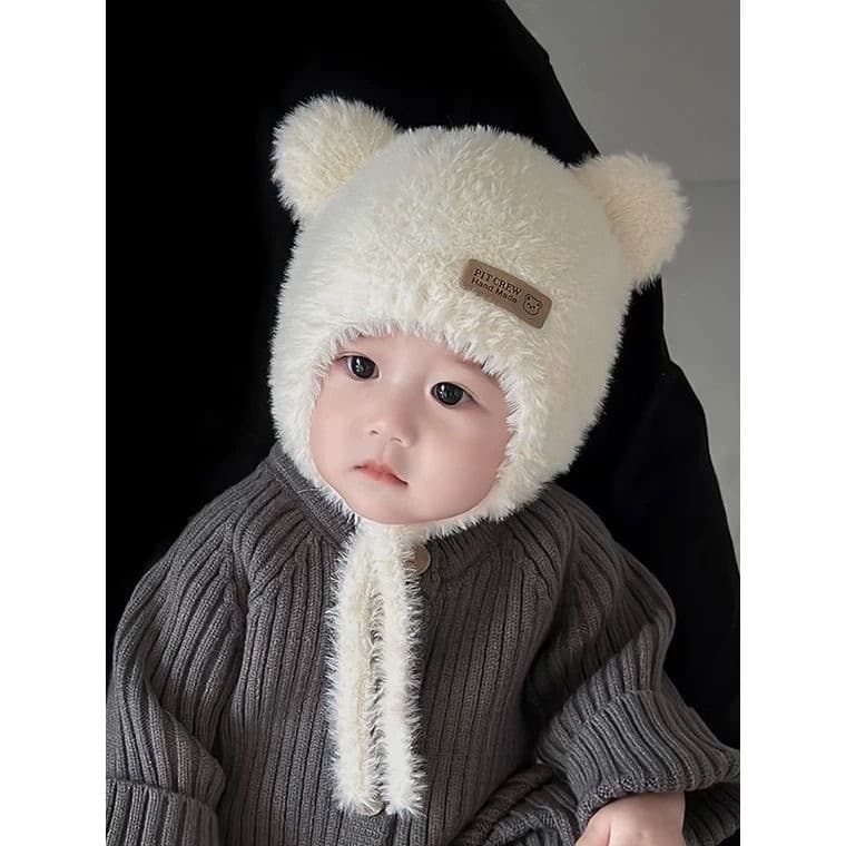 Chapéu do bebê outono inverno bonito quente proteção de orelha chapéu do bebê inverno estilo simples boné de cabeça de p
