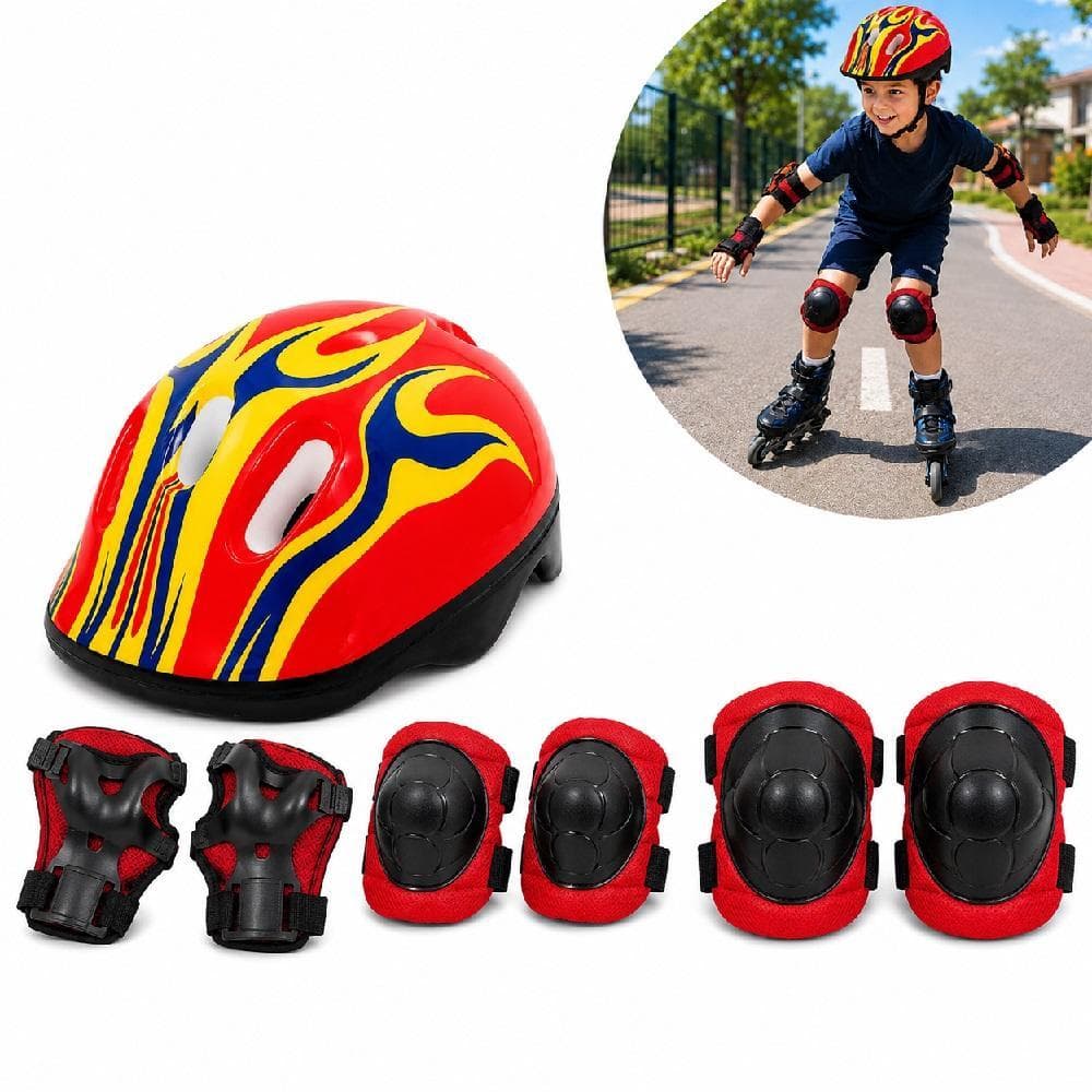 KIT PROTECAO INFANTIL CAPACETE JOELHEIRA COTOVELEIRA 7 PECAS BIKE CICLISMO PATINETE SKATE ESPORTE RADICAL