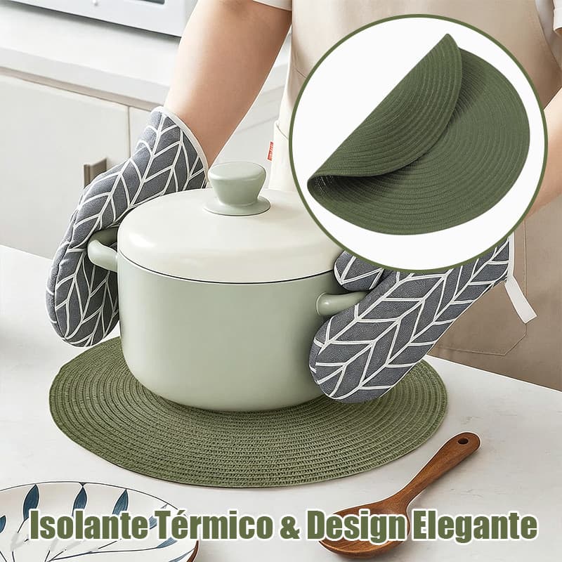 Kit 4 Tapete de mesa de jantar redondo 38cm bonito resistente e fácil de limpar
