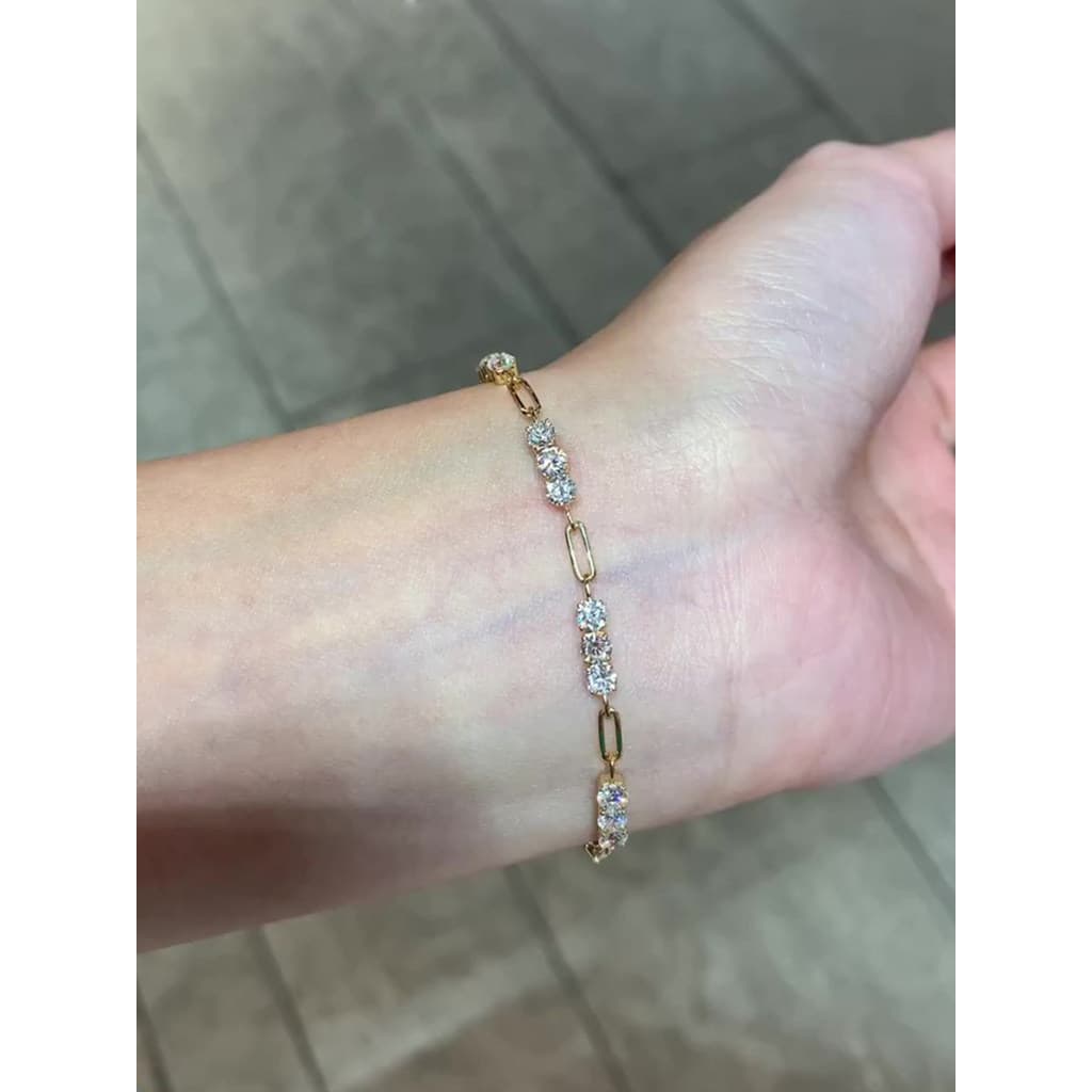 pulseira feminina pulseira [Xunguang] Pulseira de costura de zircônia estroboscópica dourada estilo coreano feminina luz