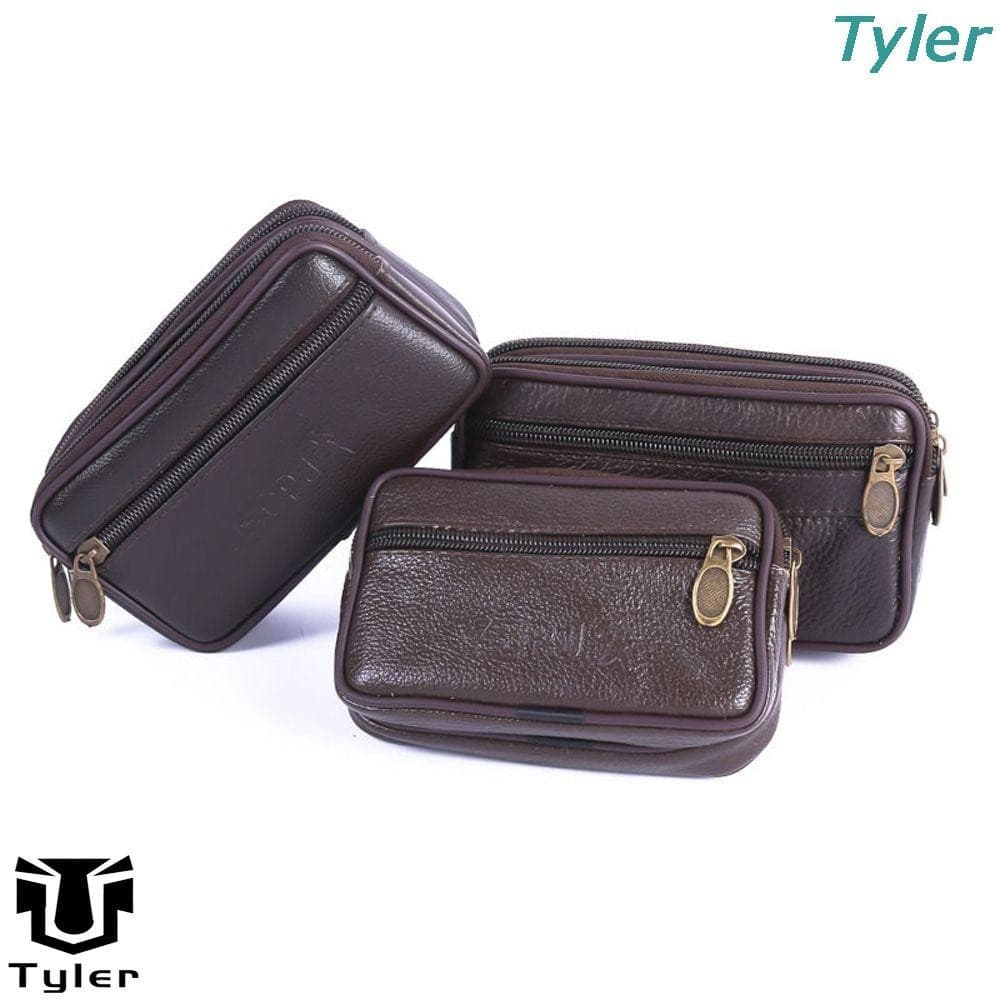 Bolsa de Cintura TYLER Usar em Couro Bovino, Casual, Unissex, Resistente ao Desgaste, Bolsa de Cintura Vintage para Home