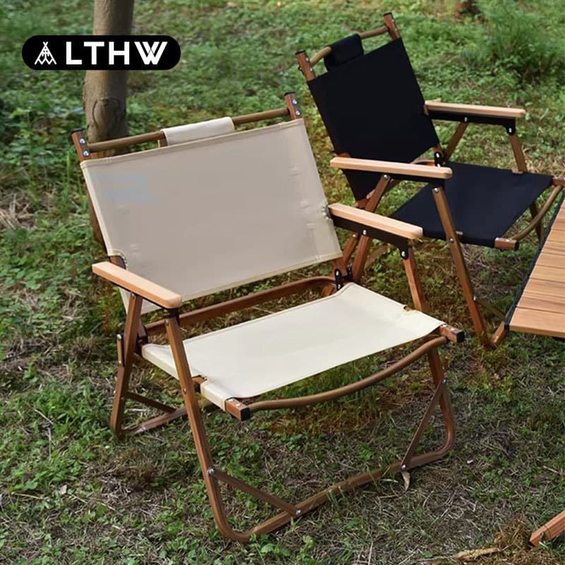 LTHW viagem liga de alumínio ao ar livre cadeira dobrável portátil acampamento varanda lazer cadeira kermit