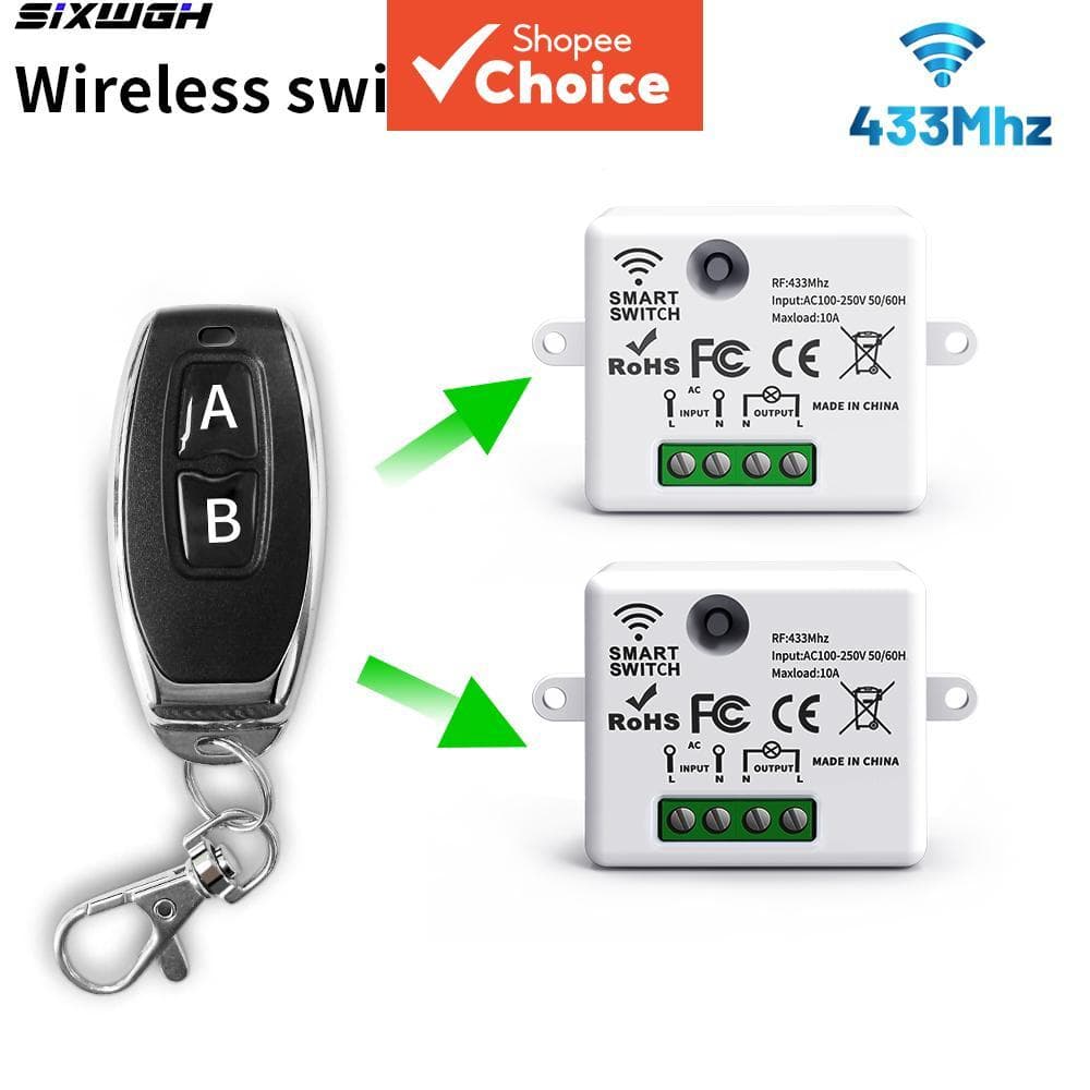 Interruptor Inteligente RF 433MHz , Sem Fio , Controle Fácil Instalação , Lâmpada Modificada DIY Para Circuitos Doméstic