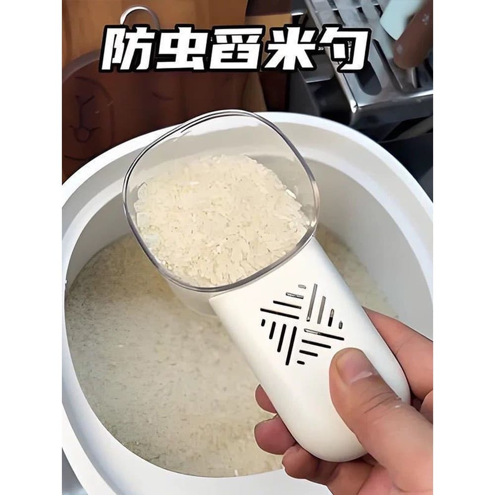 Colher multifuncional à prova de insetos, colher de arroz para assar farinha, colher medidora de grãos, à prova de inset