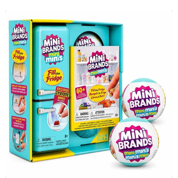 Mini Geladeira Mini Brand Brinquedo Fill The Fridge Com 2 Cápsulas Surpresa Mini Itens Colecionáveis