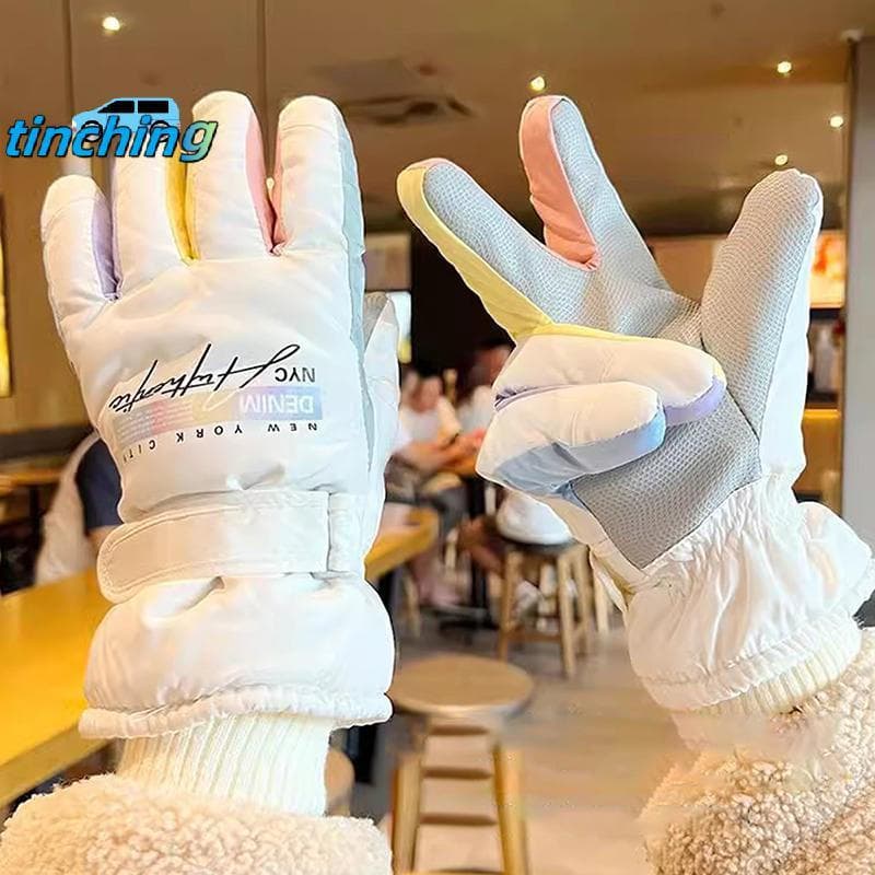 [Tinchigh] Mulheres Inverno Quente Snowboard Luvas De Esqui À Prova D'água De Vento Snowmobile Esportivas Thiened Touch