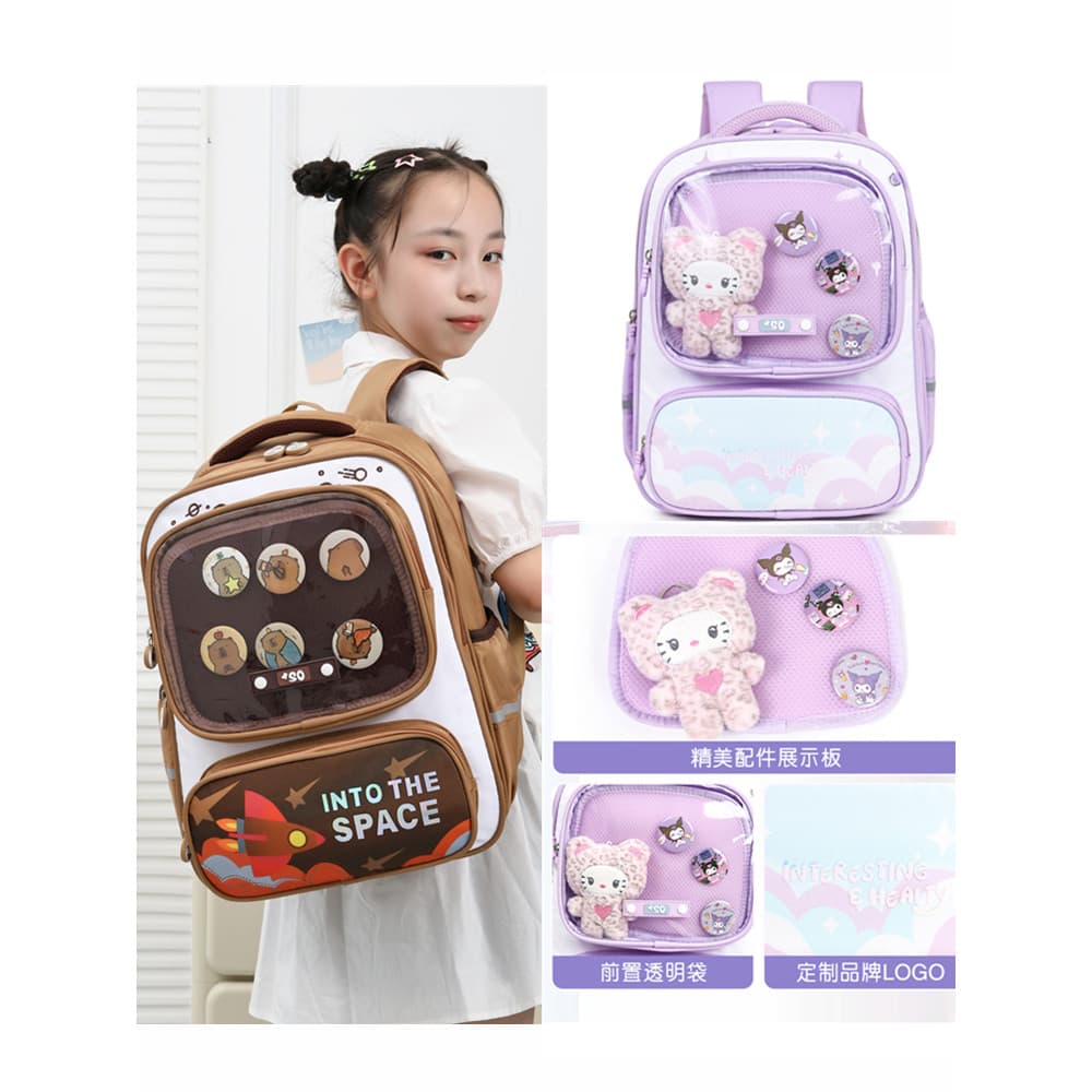 2025 novo estilo moda simples crianças mochila escola primária meninas dois três quatro cinco graus seis dos desenhos an