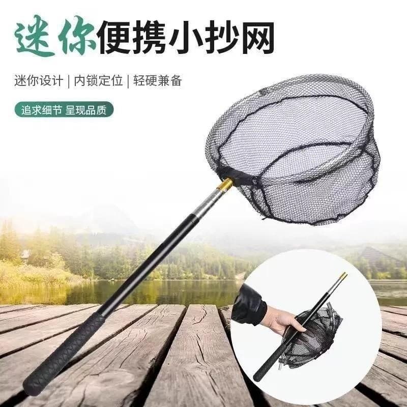 Rede de mergulho conjunto completo rede de pesca pesca pequena rede de pesca bolso dobrável vara telescópica rede de mer