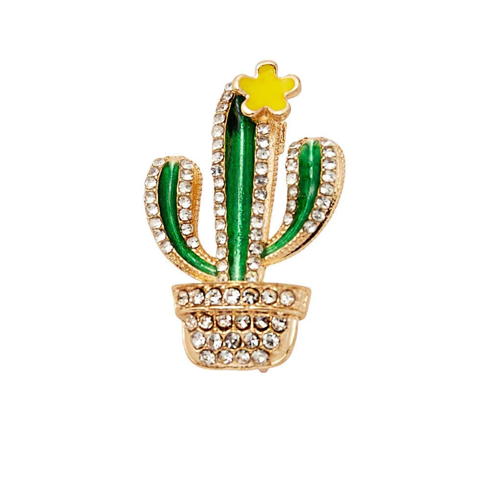 1Pc Bonito Cactus Flor Broche Para Mulheres Homens Requintado Planta Pinos Broches Jóias Acessórios Da Moda Presentes De