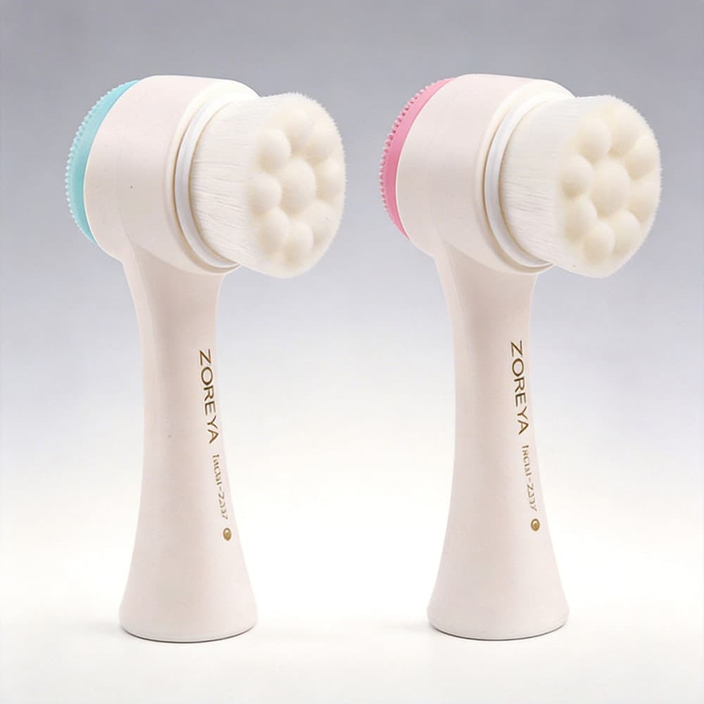 Limpador Facial dupla face limpeza poros massagem lavagem Facial esfoliante Manual escova de limpeza de cabelo macio Sil