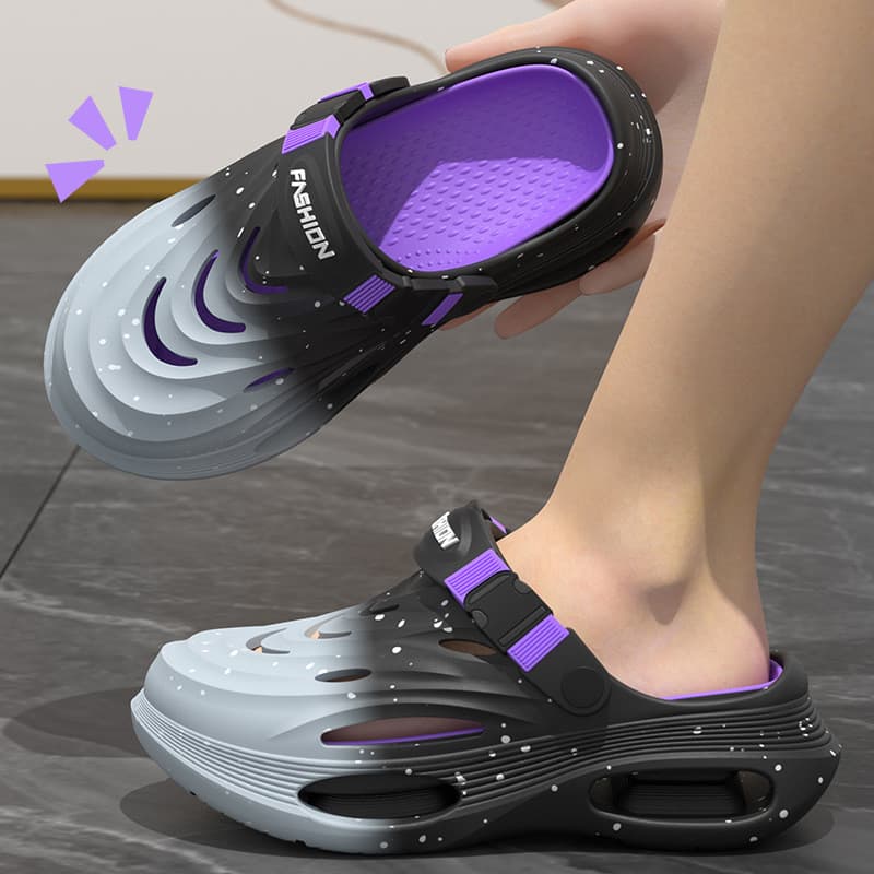 Buraco sapatos masculinos verão 2026 novo estilo antiderrapante sandálias de sola grossa esportes respirável Toe-coberto