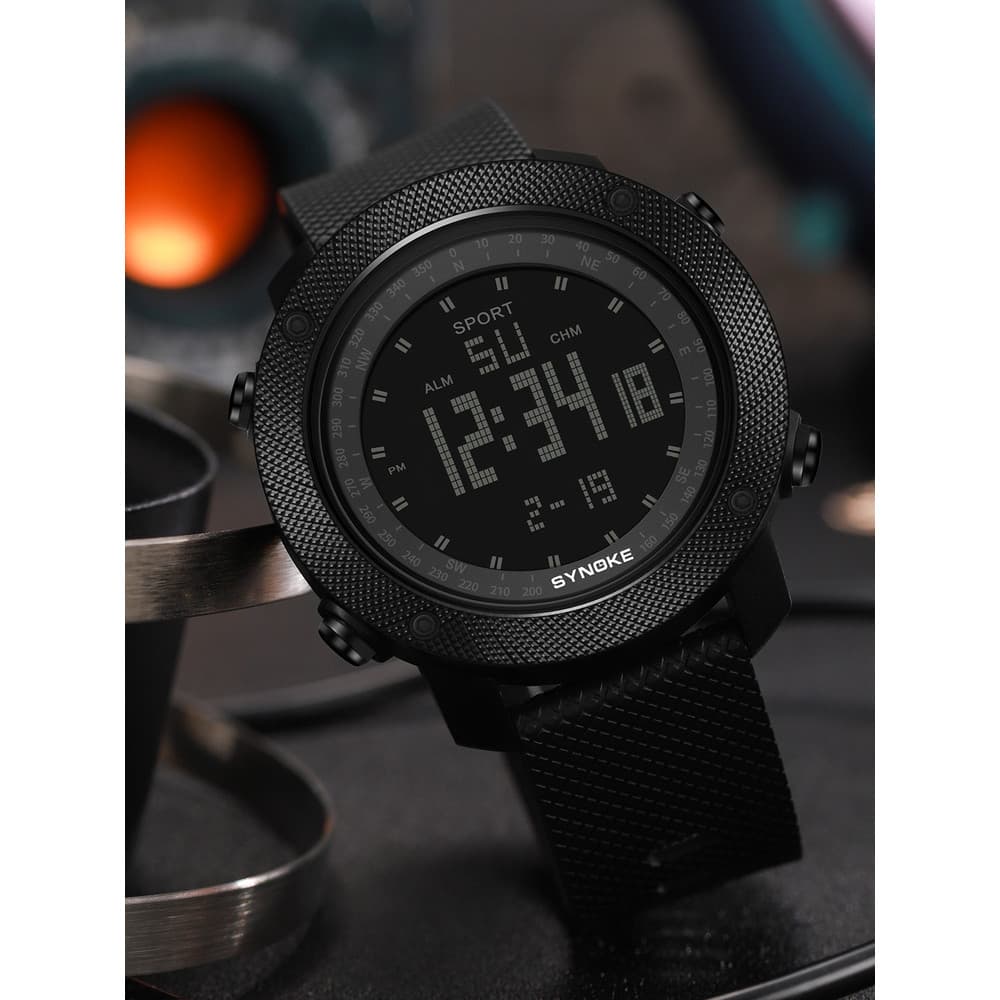 Esportes correndo montanhismo relógio eletrônico multifuncional relógio militar tela grande à prova dwaterproof água lum