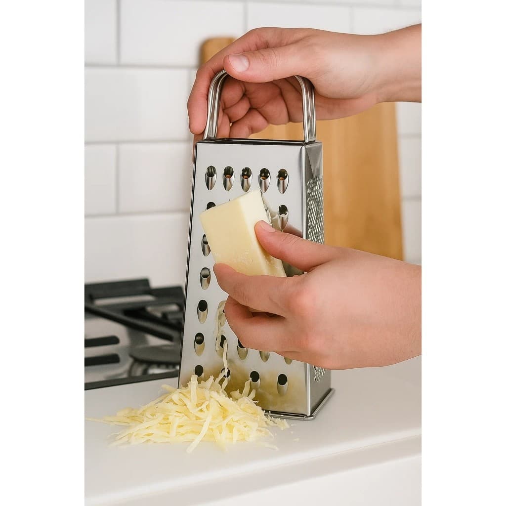 Ralador Quatro Faces Aço Inox 18cm Versátil Corte Legumes Queijo Cozinha