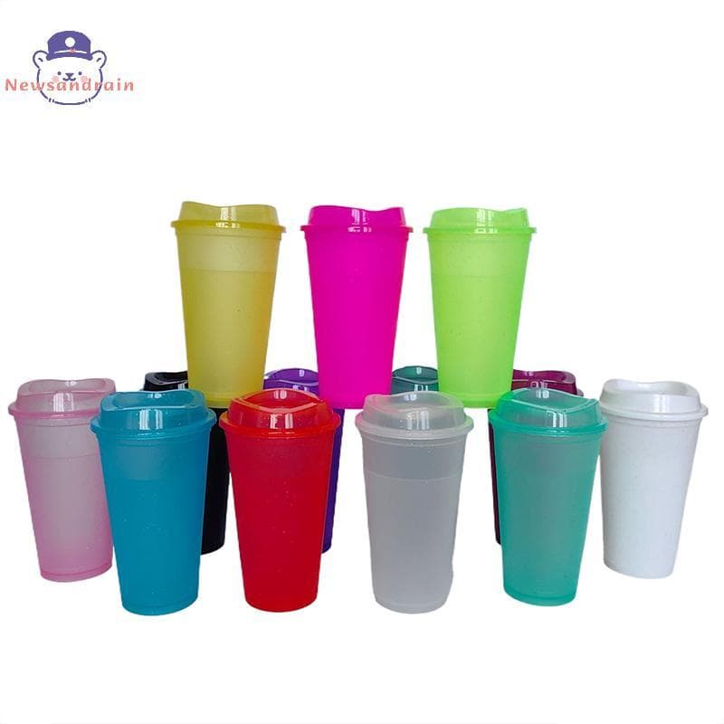 newsandrain Novo Simples Acabamento Fosco Caneca Reutilizável Plástico Viagem Xícara De Café Para Ir Beber Quente Agradá