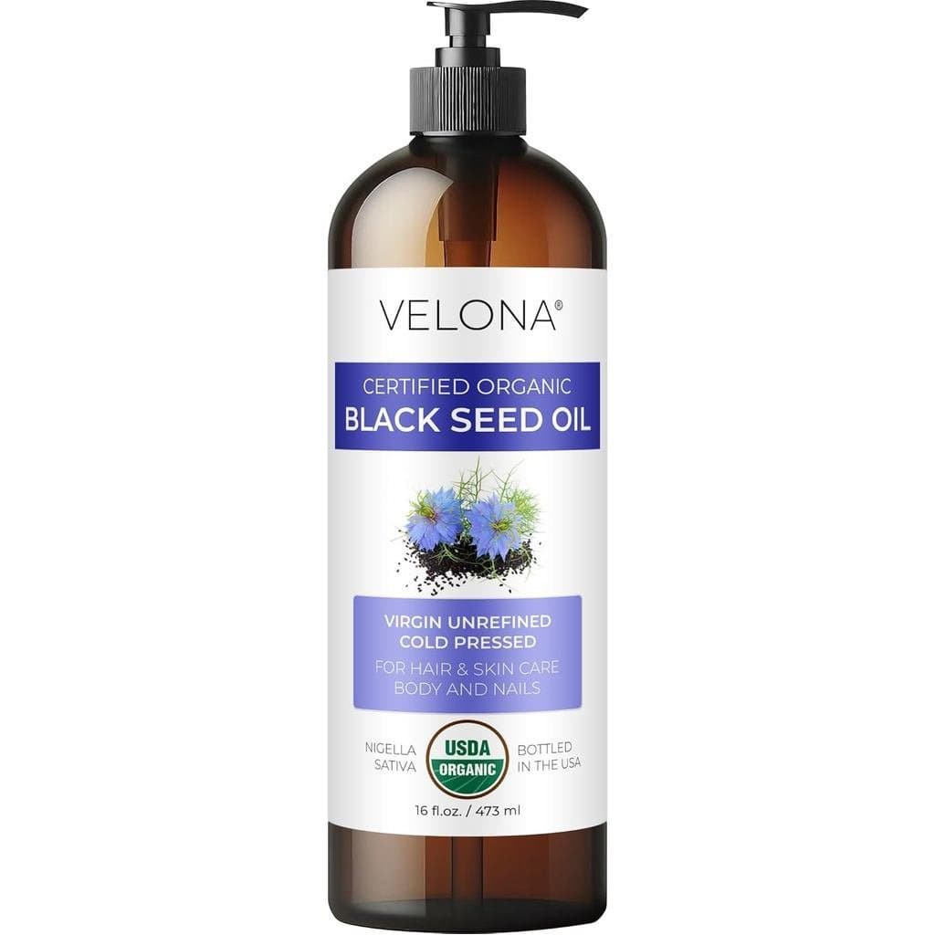 Óleo de Semente de Cominho Preto Velona, Certificado Orgânico pelo USDA - 16 Fl Oz |   Óleo Carreador 100% Puro e Natura