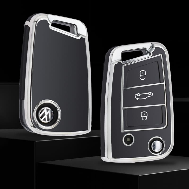 Capa de TPU para Chave de Carro VW Volkswagen Golf 7 MK7 Tiguan MK2 SEAT Ateca Leon FR 2 Ibiza Skoda Octavia I2XH