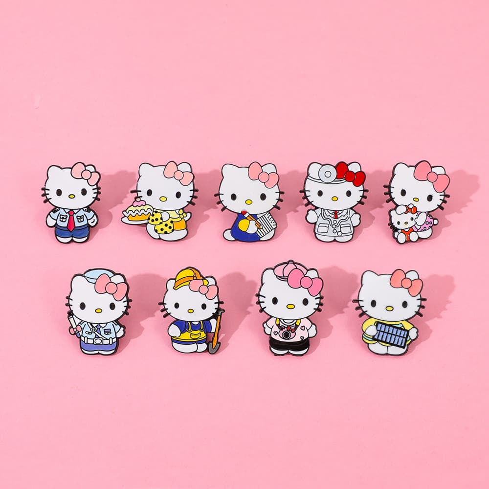 [9pçs] Broches de Liga Hello Kitty - Presente para Festa