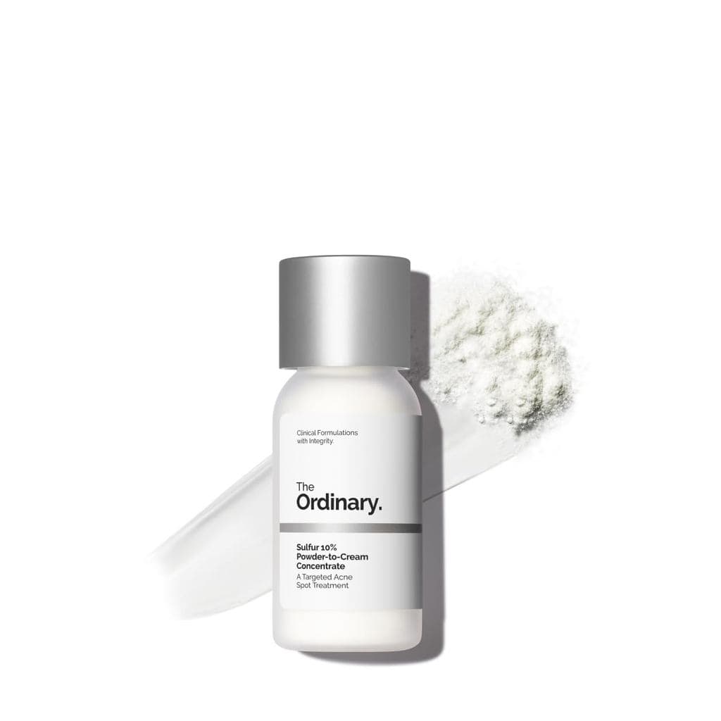 The Ordinary Sulfur 10% Powder-to-Cream, Concentrado para Tratamento de Acne, Reduz o Tamanho das Espinhas e a Vermelhid