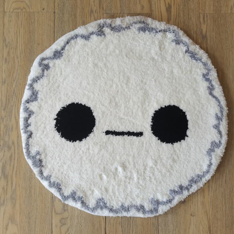 Bonito Smiley Face tapete dos desenhos animados redondo estilo simples quarto cabeceira tapete redondo impresso tapete d