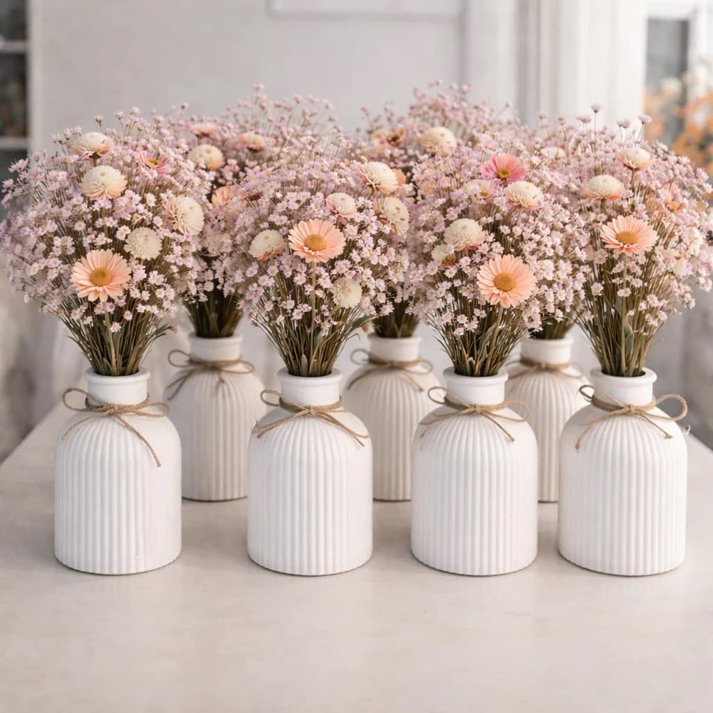 Kit com 10 vasos de gesso para centros de mesa, decoração, aniversários, chás de bebê e casamentos