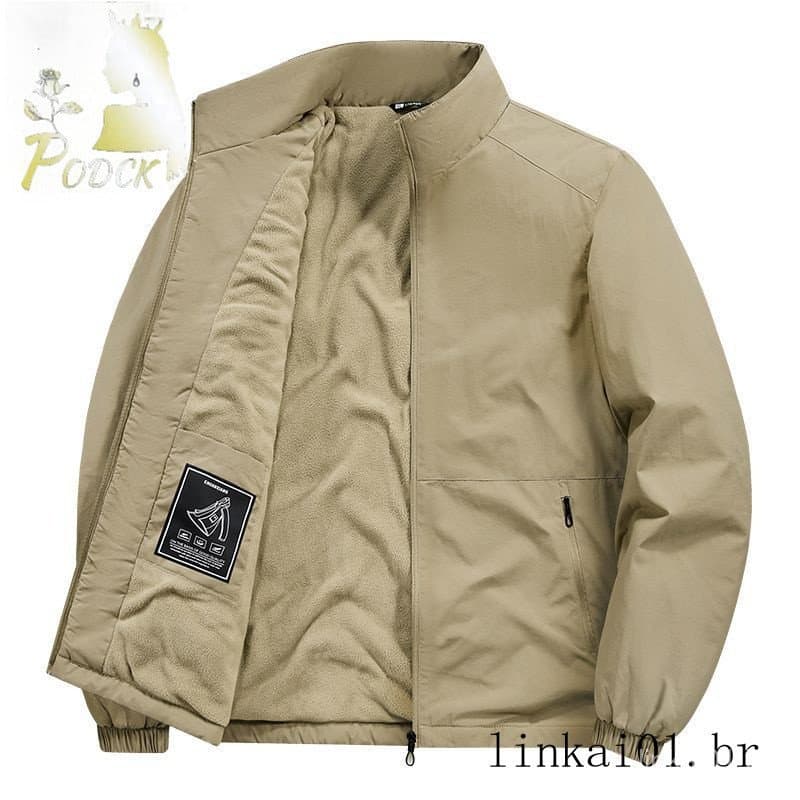 Jaqueta masculina outono inverno forro de lã engrossado jaqueta quente esportes ao ar livre solto Casual médio engrossad