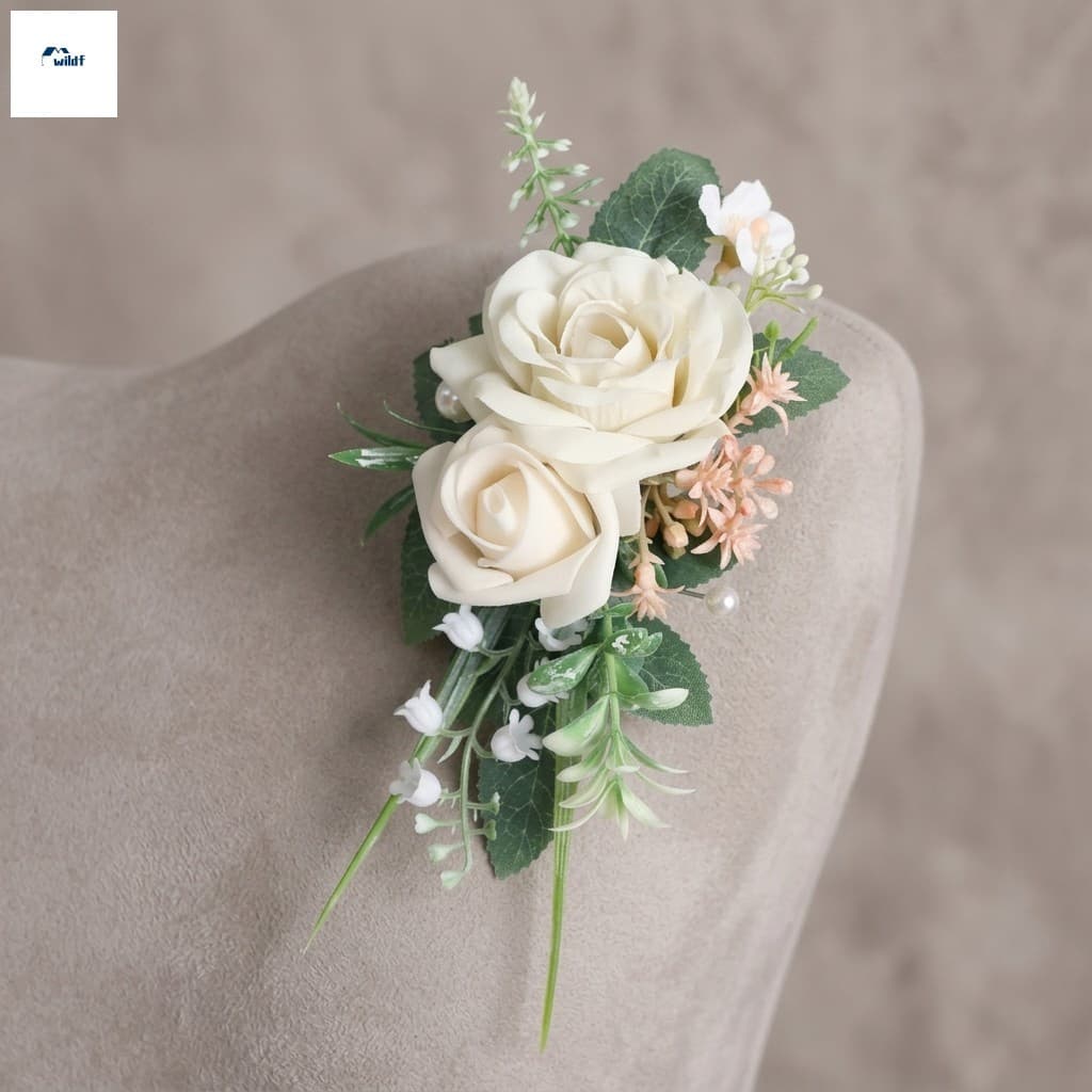 Boutonniere Artificial E Corpete De Pulso Define Flores De Plástico De Rayon Para Casamento Ocidental