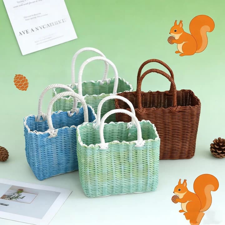 Cesta de piquenique cesta de compras de viagem cesta de compras cesta de lembrança cesta de tecido saco de praia saco fe