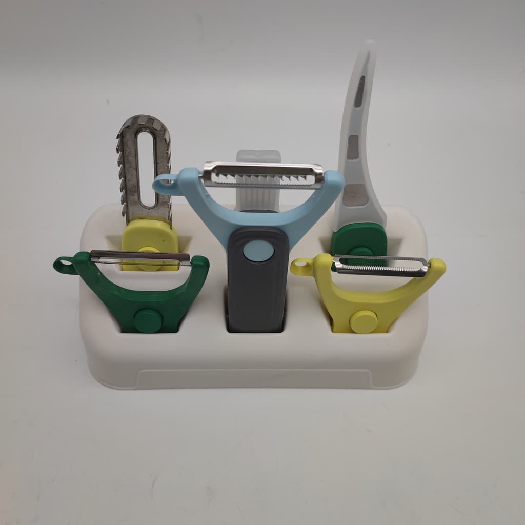 Ralador, Descascador e Fatiador Multifuncional 6 em 1 para Cozinha - Ferramenta de Processamento de Vegetais Mini em Plá