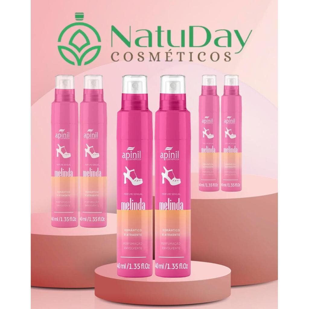 Kit 6 Perfumes Spray Perfumado Melinda 40ml Evita Mau Odor Apinil